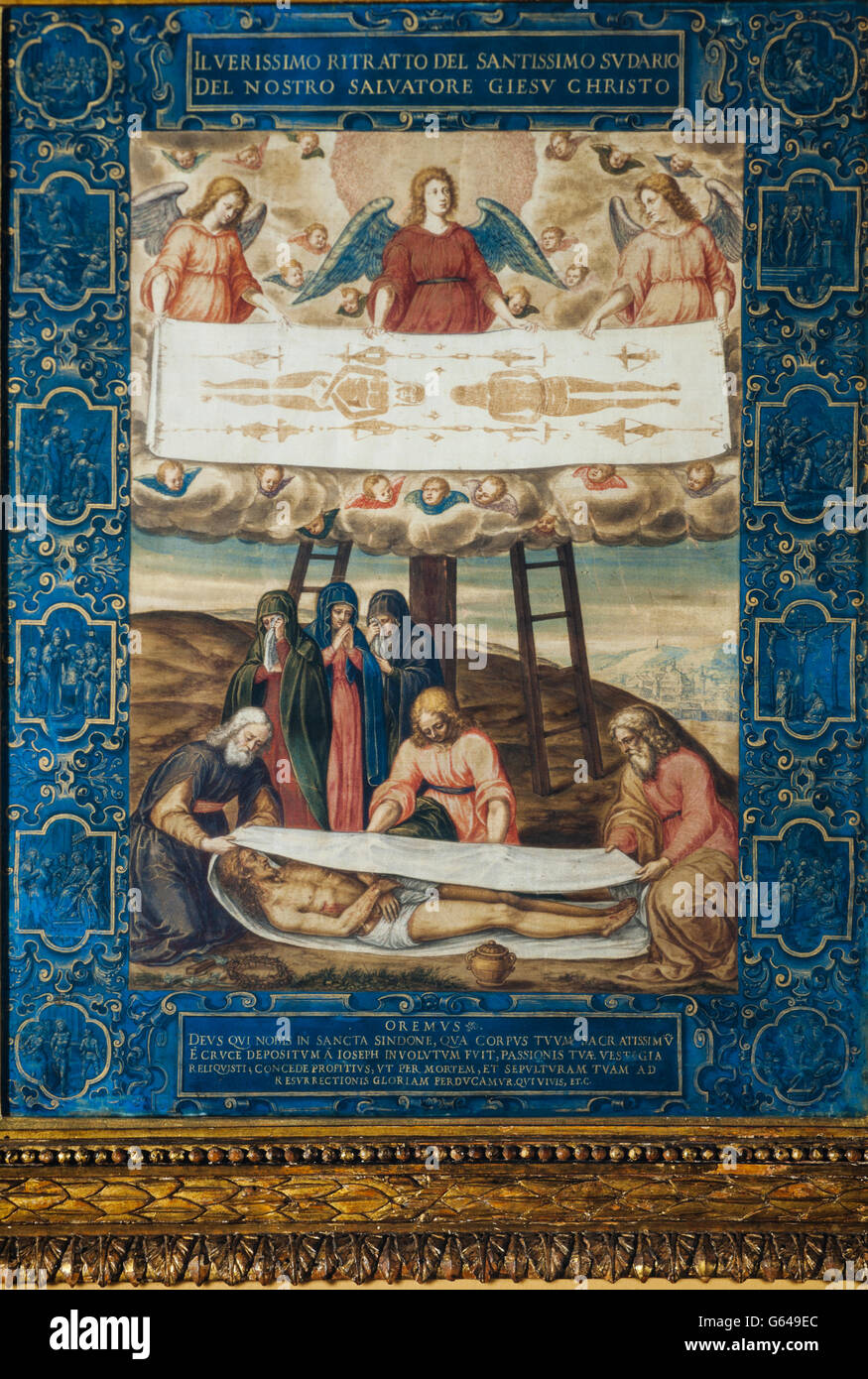 Das Grabtuch - malen auf Leinwand von Gian Battista della Rovere sagte "The Fiammenghino" im Turiner Sabauda Gallery erhalten Stockfoto