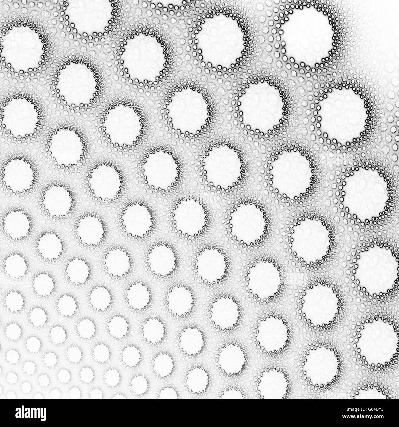 Abstrakte schwarz-weiß fraktale Struktur Hintergrund, Kreis-Linien. Stockfoto