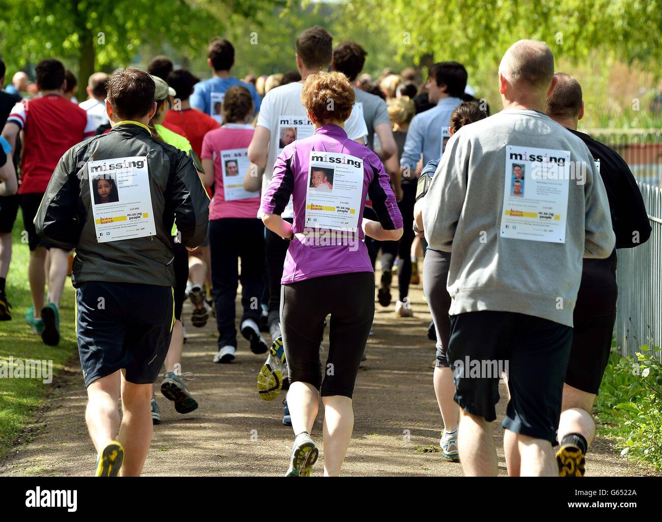 Meilen für vermisste Personen 10k laufen Stockfoto