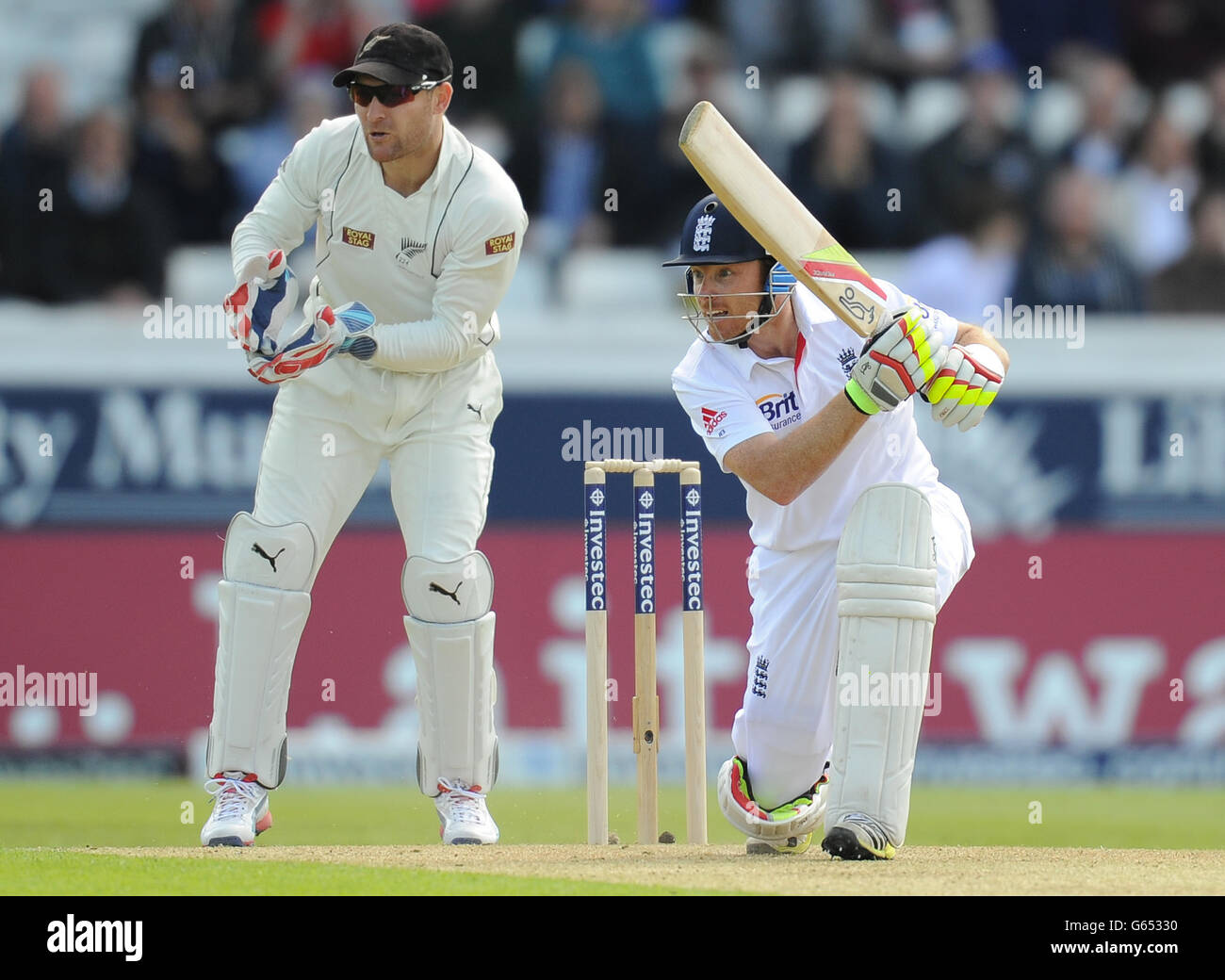Cricket - Investec Test Series - Zweiter Test - England gegen Neuseeland - Tag zwei - Headingley. Der englische Jonny Bairstoe agaisnt Neuseeland während des zweiten Investec-Testmatches in Headingley, Leeds. Stockfoto