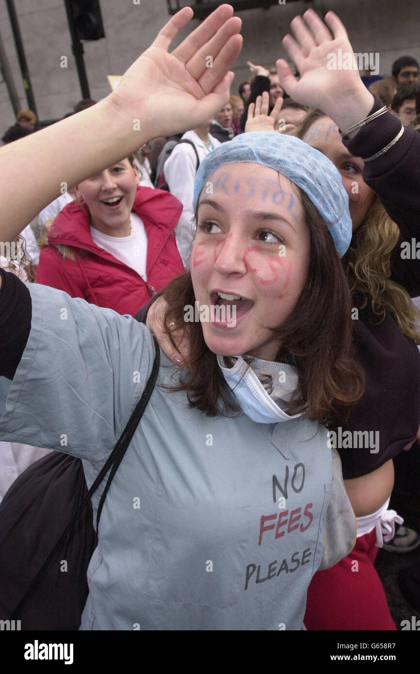 Studenten-Protest gegen Gebühren Stockfoto