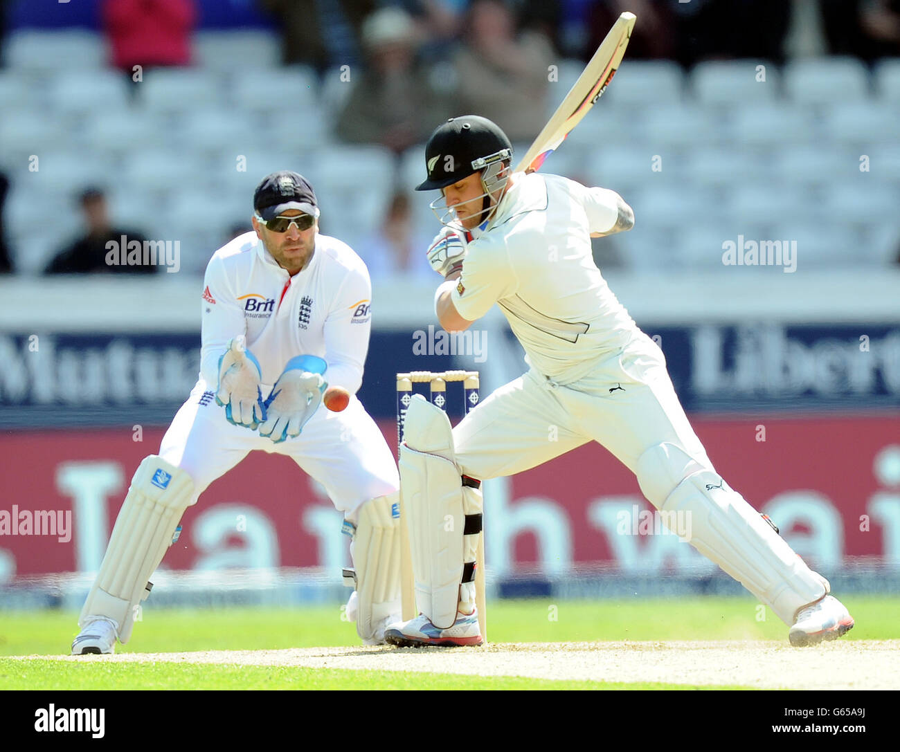 Cricket - Investec Test Series - Zweiter Test - England gegen Neuseeland - Tag drei - Headingley. Der Neuseeländer Bredon McCullum beim zweiten Investec Test-Spiel in Headingley, Leeds. Stockfoto