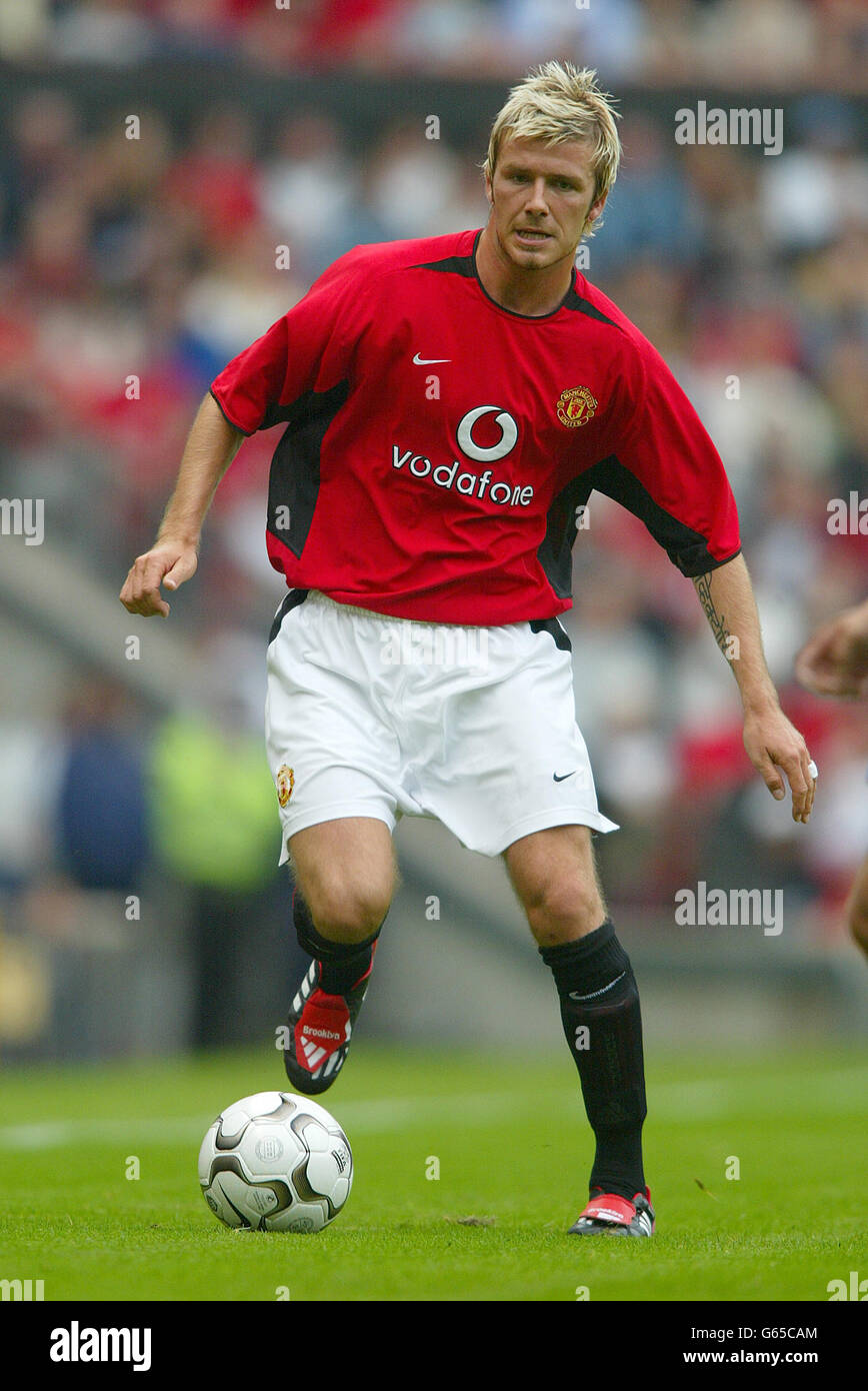 David Beckham in Aktion für Manchester United. Stockfoto