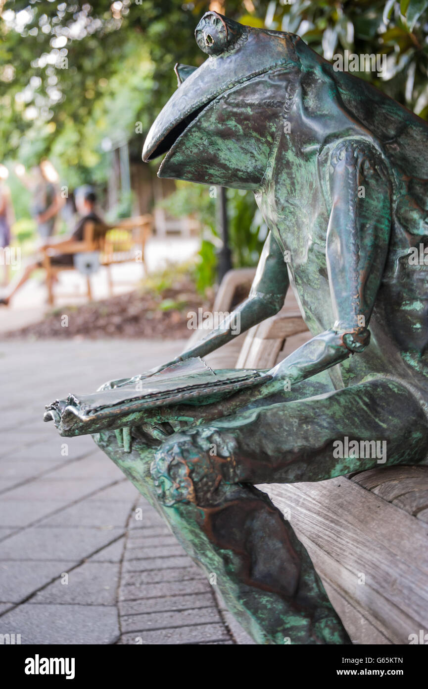 Sitzenden Frosch Skulptur Im Atlanta Botanical Garden In Atlanta