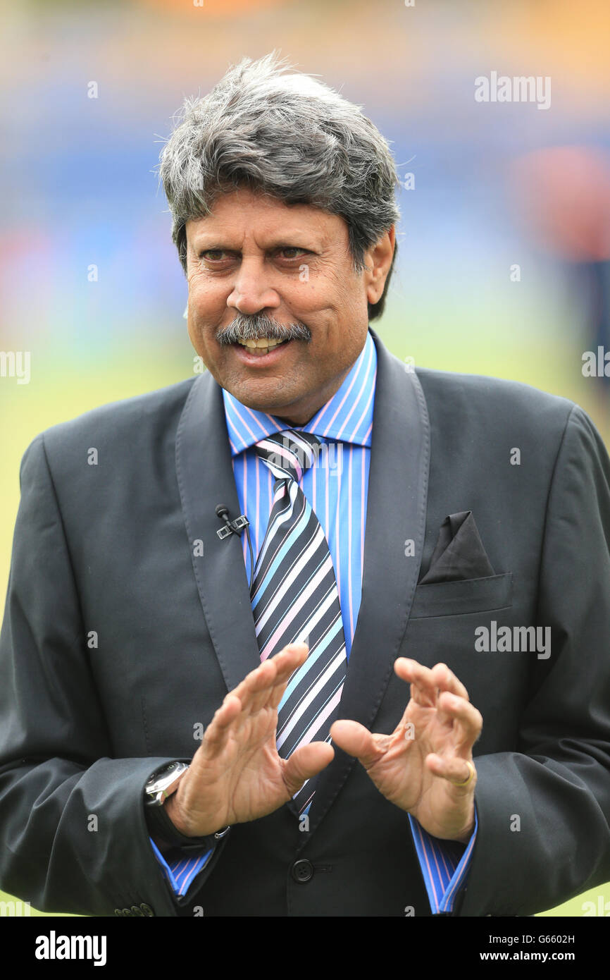 Cricket - ICC Champions Trophy - Gruppe B - Indien - Südafrika - SWALEC Stadium. Ex-Indien-Cricketspieler Kapil Dev Stockfoto