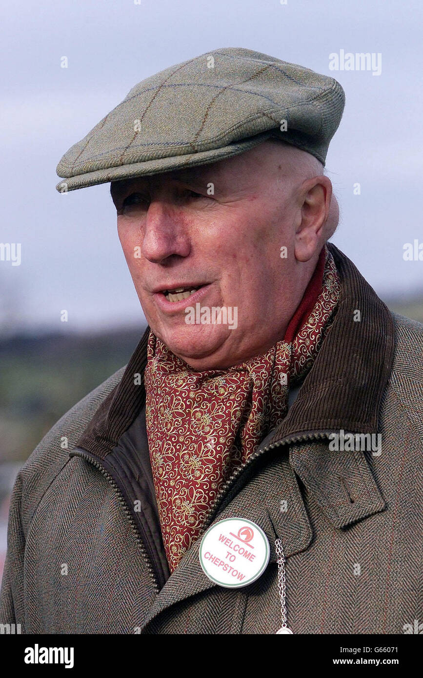 Sir Stanley Clarke CBE, Chairman von Chepstow Racecourse in Chepstow. Stockfoto