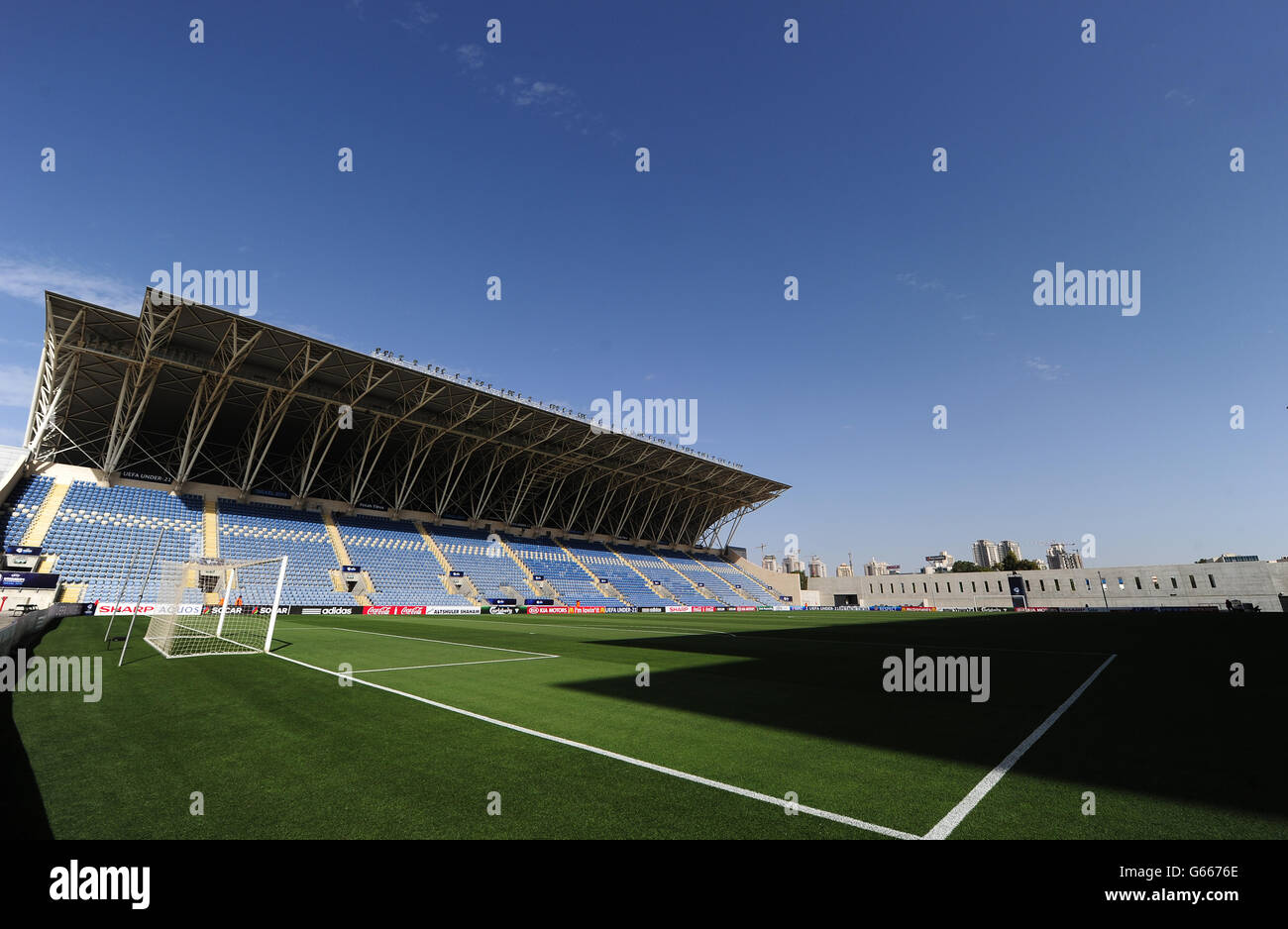 Fußball - UEFA-Europameisterschaft unter 21 Jahren 2013 - Gruppe A - England gegen Norwegen - Ha Moshava Stadium. Gesamtansicht des Ha Moshava Stadions Stockfoto