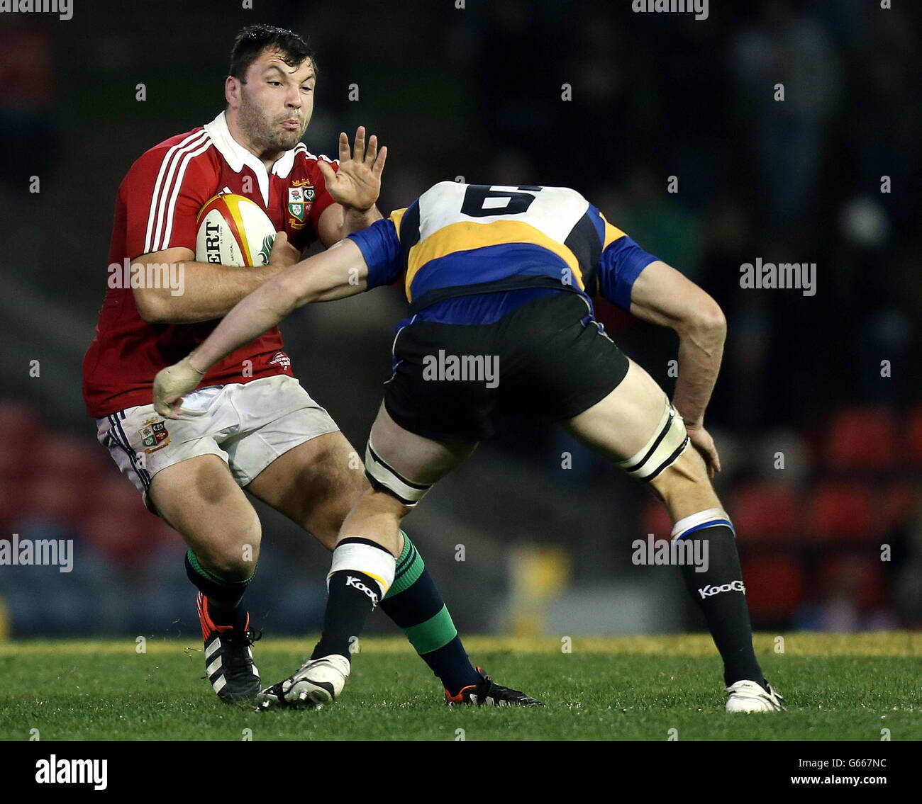 Rugby Union - 2013 British and Irish Lions Tour - NSW-Queensland Country / British & Irish Lions - Hunter Stadium. Alex Corbisiero von British und Irish Lions während des Spiels der British und Irish Lions Tour im Hunter Stadium, Newcastle, Australien. Stockfoto