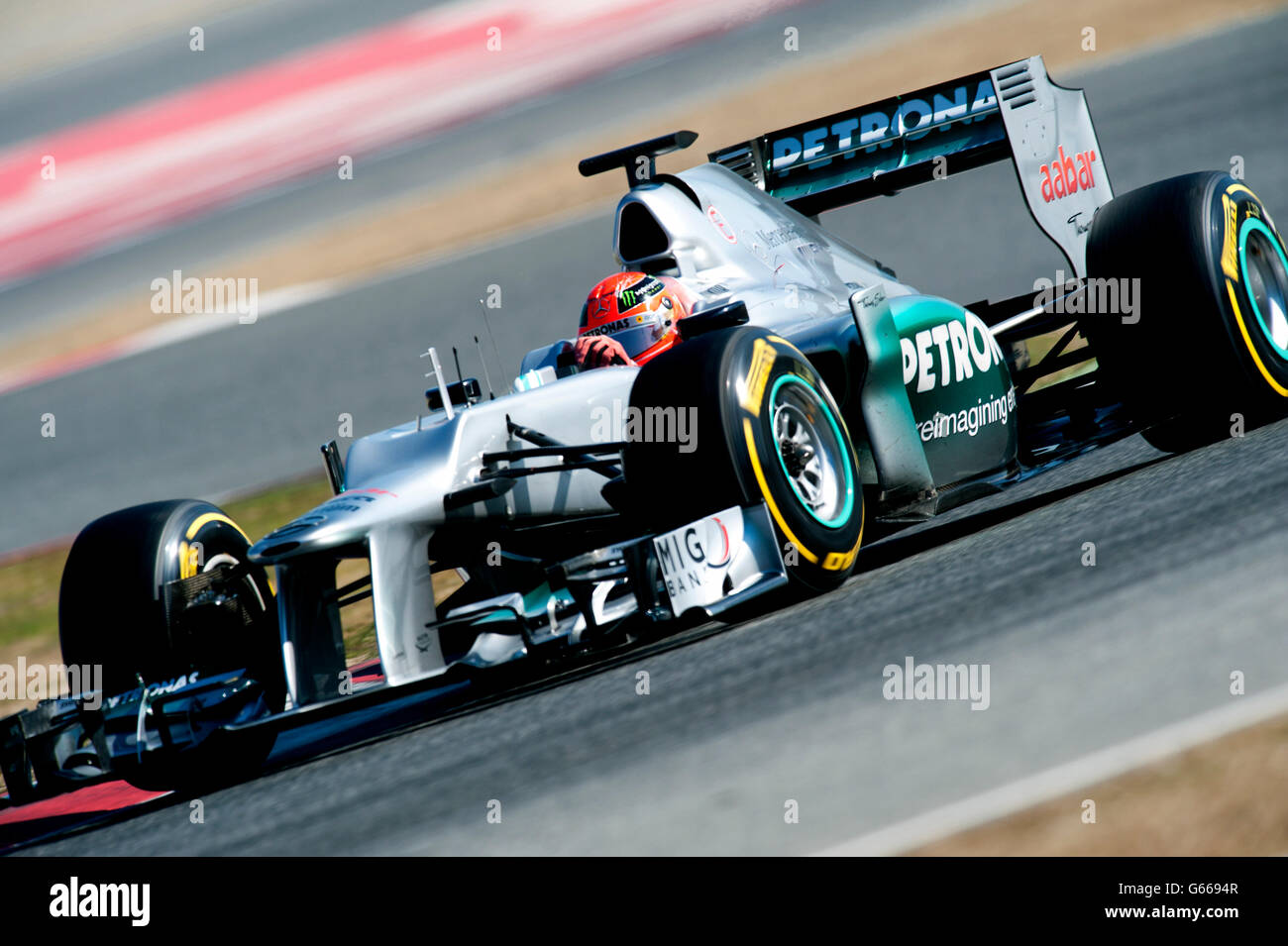 Michael Schumacher, GER, Mercedes AMG-Mercedes F1 W03, Formel-1-Test-Sitzungen, Februar 2012, Barcelona, Spanien, Europa Stockfoto