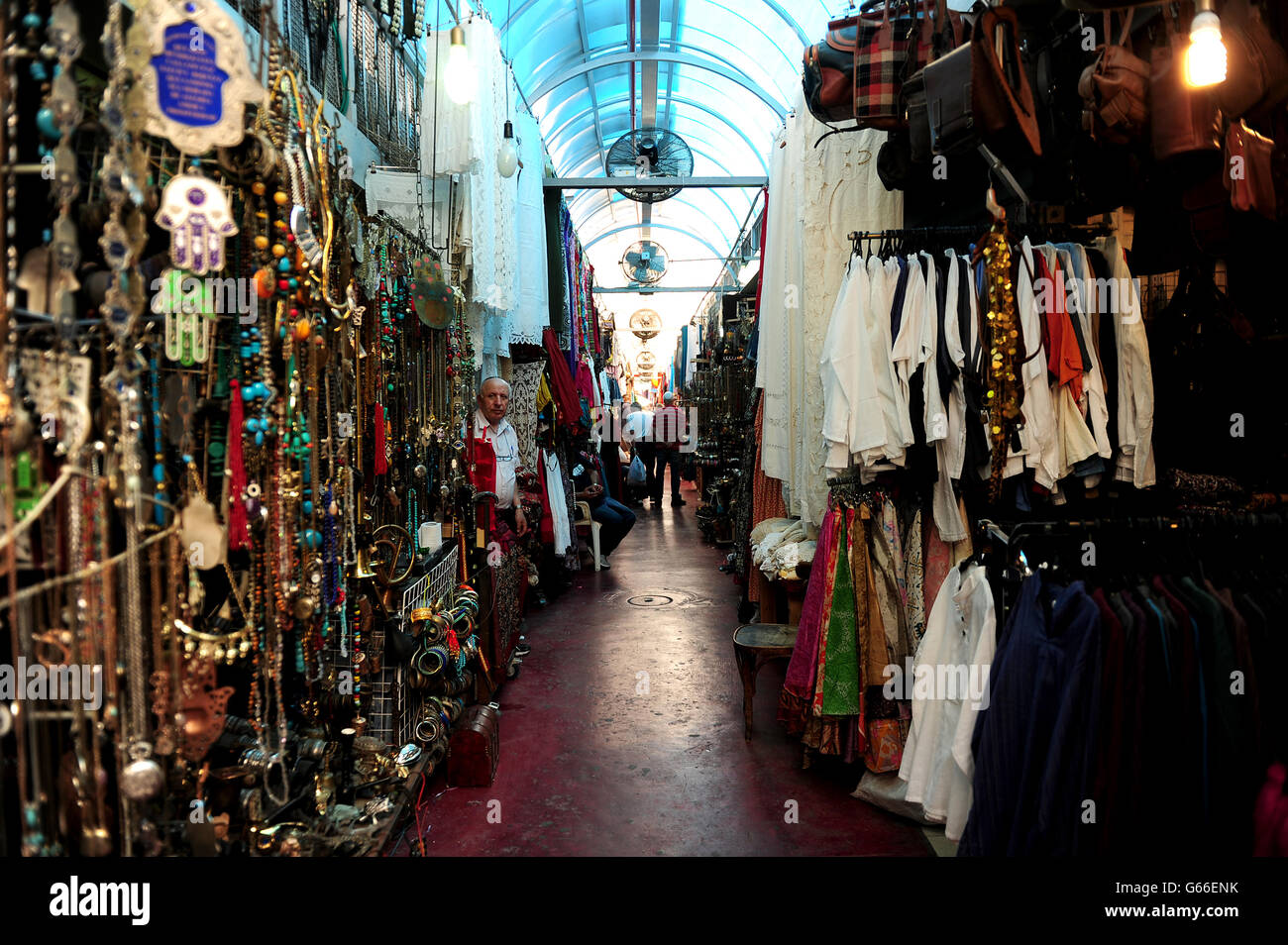 Reisestab - Israel. Innerhalb der Märkte von Jaffa Stockfoto