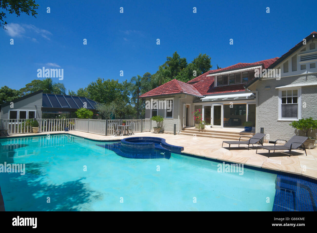 Föderation Haus und Pool Gordon Sydney NSW Australia Stockfoto