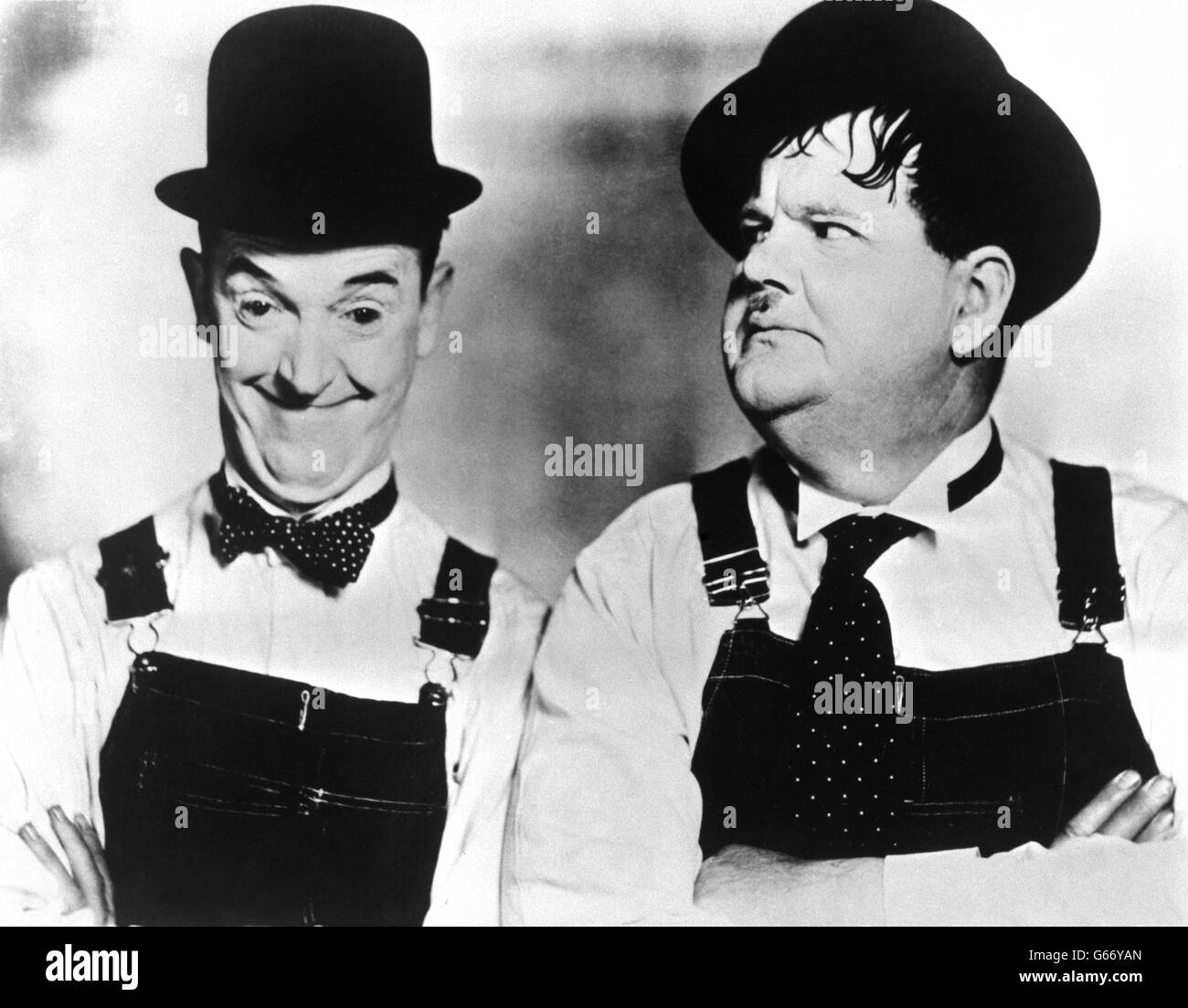 Film - When Comedy was King - Laurel and Hardy. Comedy-Duo Stan Laurel und Oliver Hardy im Dokumentarfilm When Comedy was King 1960. Stockfoto