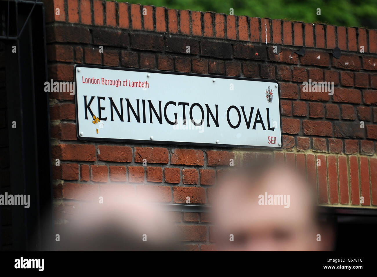 Cricket - First NatWest T20 - England - Neuseeland - The Kia Oval. Kennington Oval Straßenschild Stockfoto