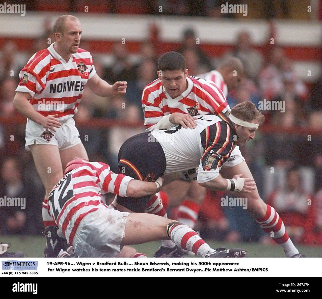 RUGBY LEAGUE - Steinen Super League - Wigan V Bradford Bulls Stockfoto