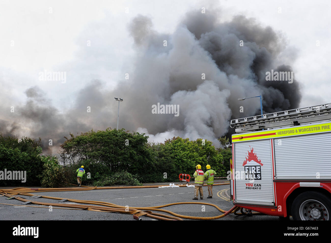 Birmingham recycling Anlage Feuer Stockfoto