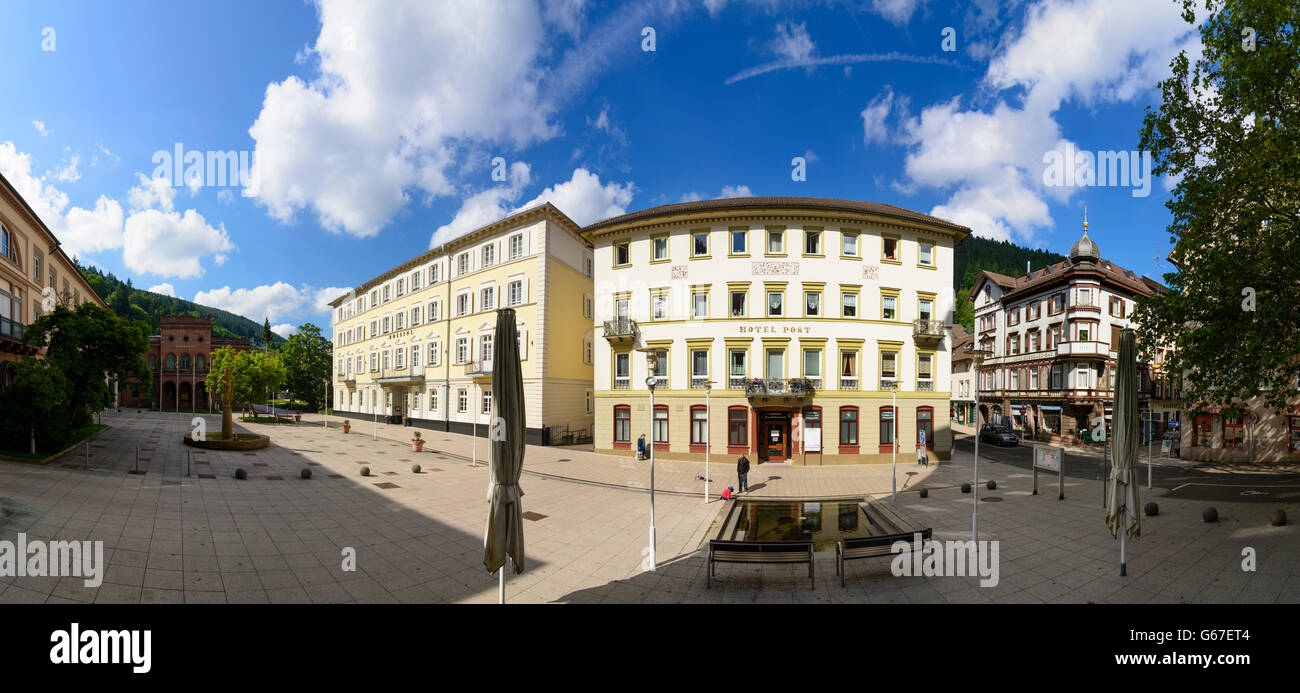 quadratische Kurplatz, Palais Thermal (ehemaligen Badhotel), Hotel Rossini, Bad Wildbad ...