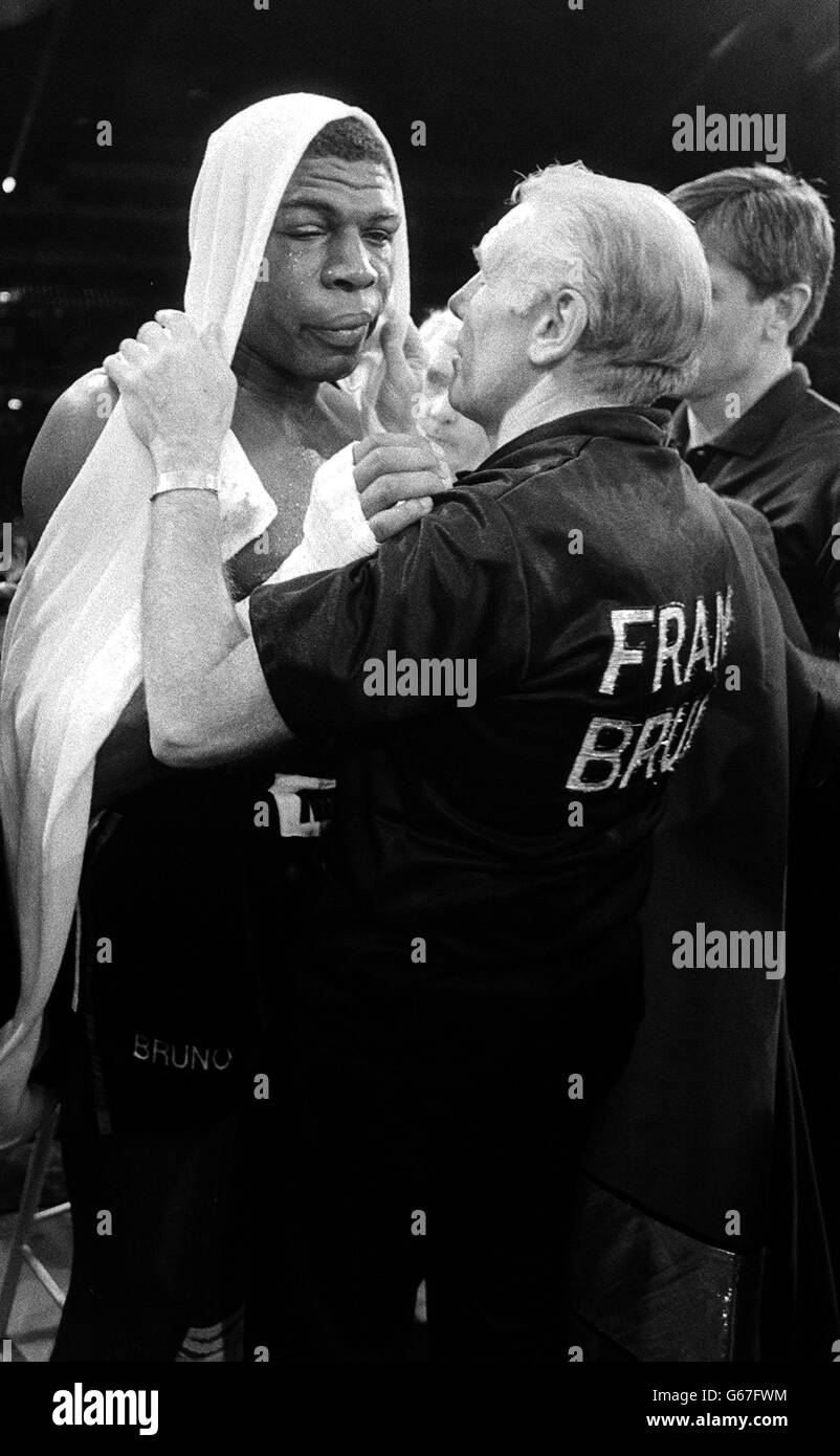 Frank Bruno besiegt Stockfoto