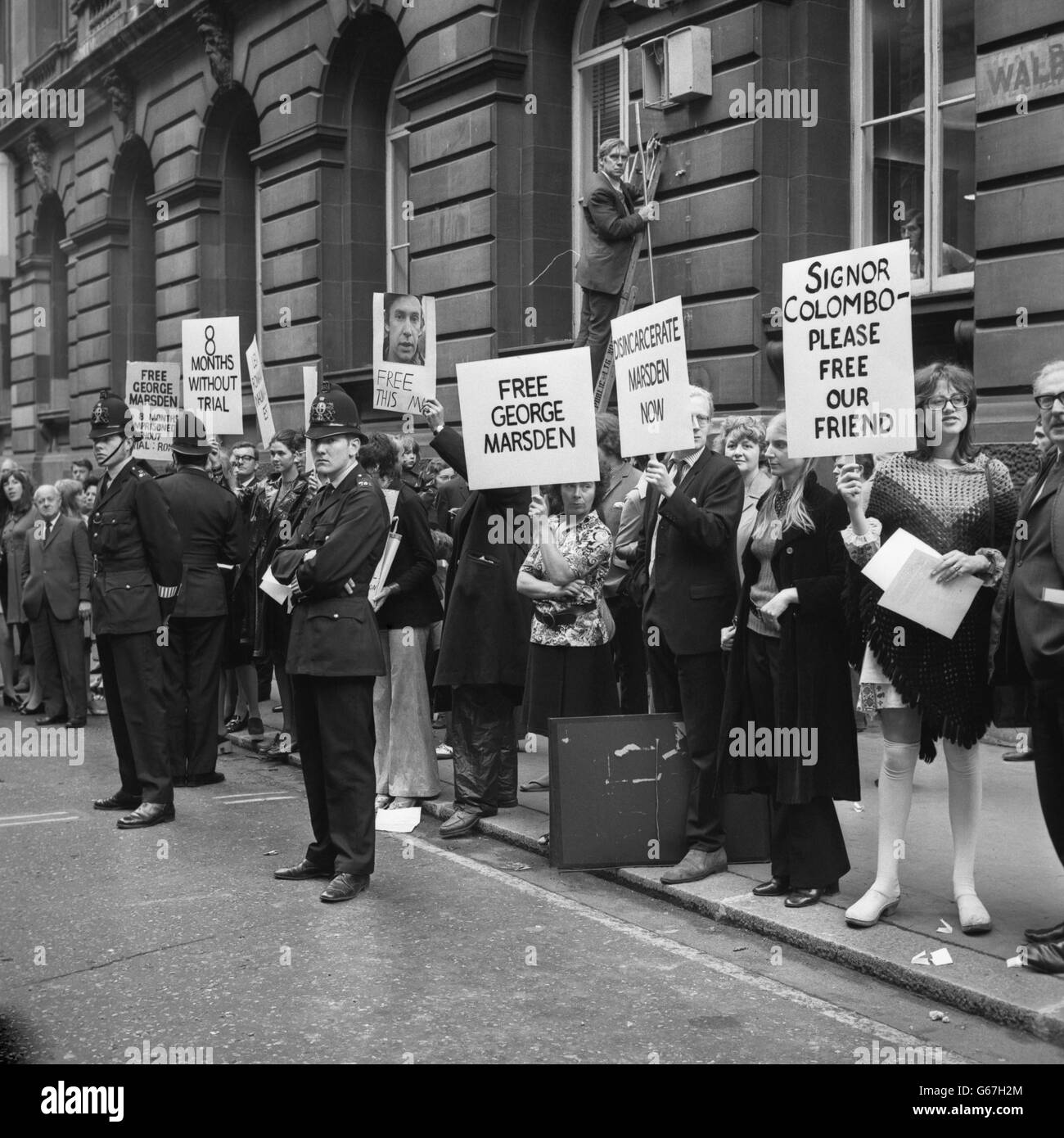 Politik - George Marsden Demonstranten - Mansion House - London Stockfoto
