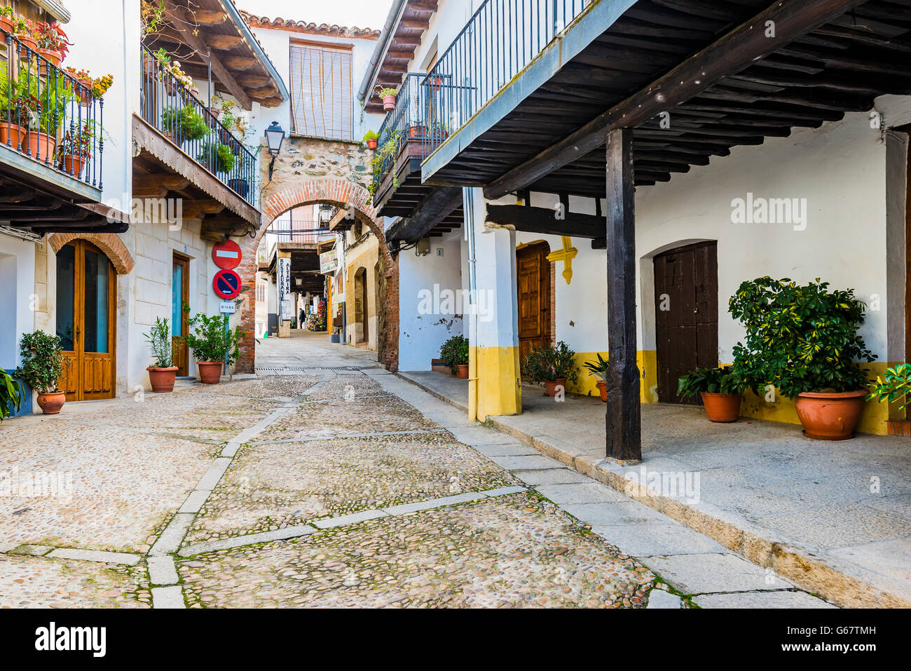 Jüdisches Viertel. Guadalupe, Cáceres, Extremadura, Spanien, Europa Stockfoto