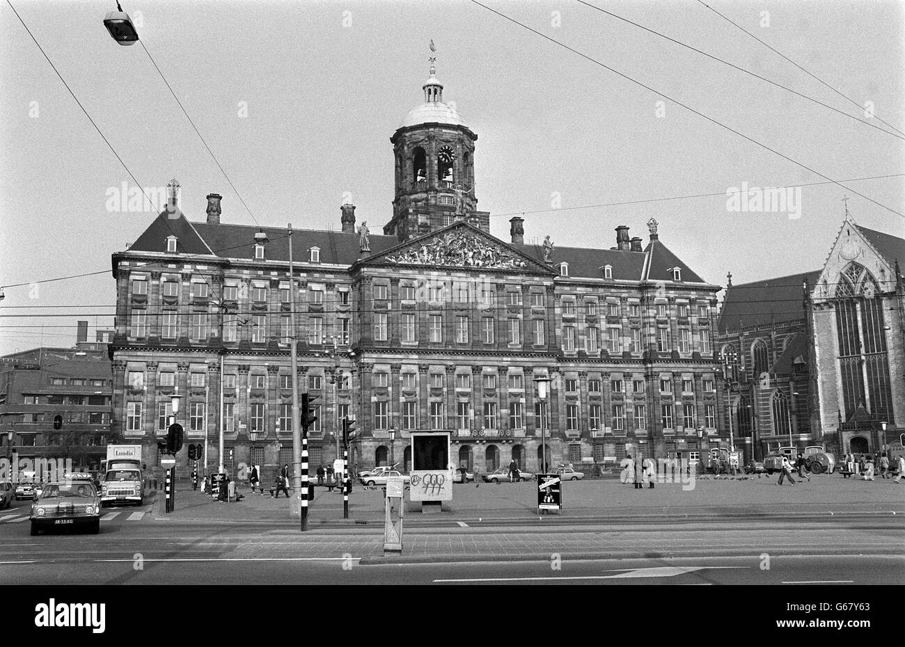 Königspalast Amsterdam. Der Königspalast, der Dam Palast in Amsterdam. Stockfoto