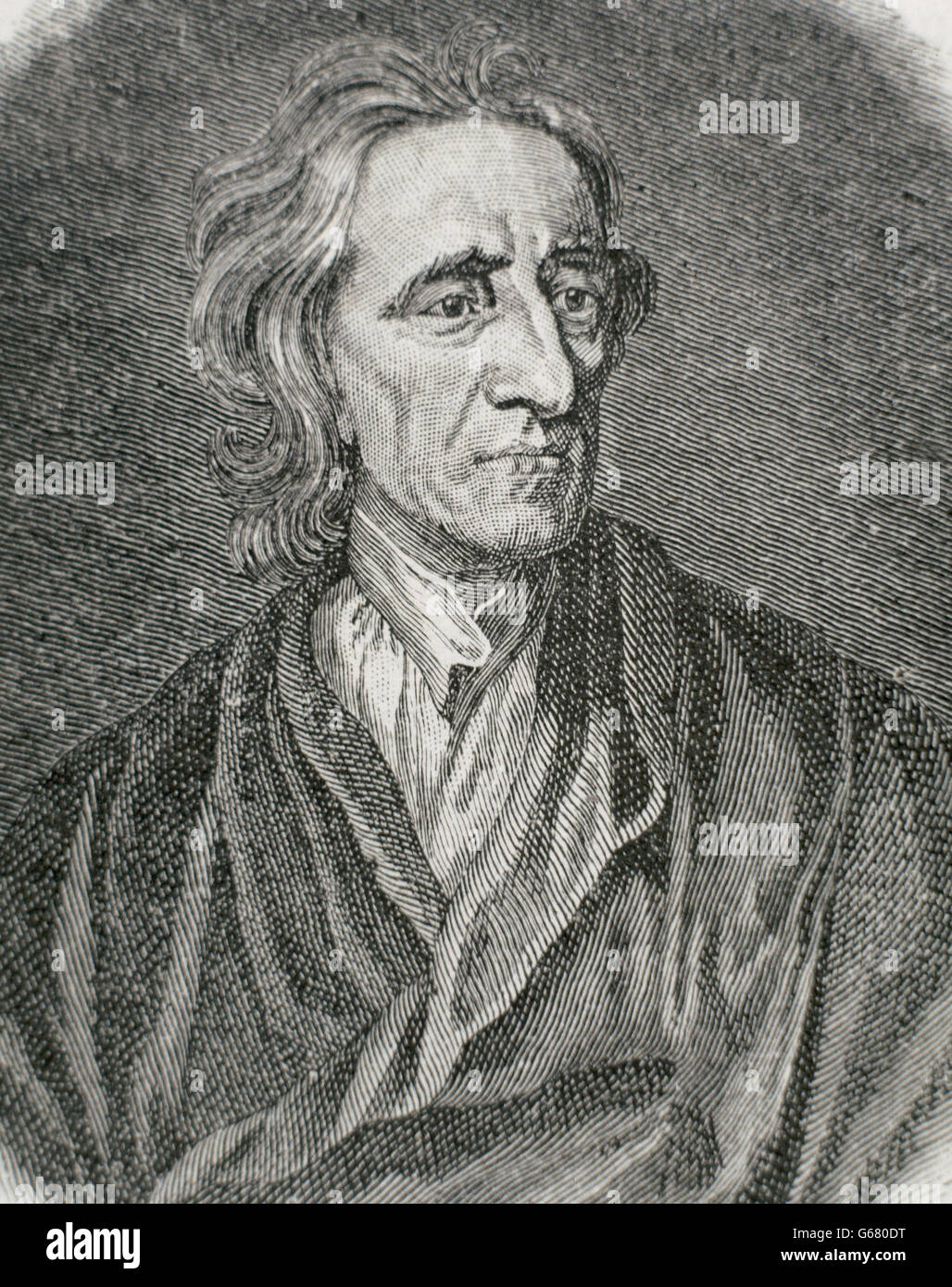 John Locke (1632-1704). Englischer Philosoph. Kupferstich, 1881. Stockfoto