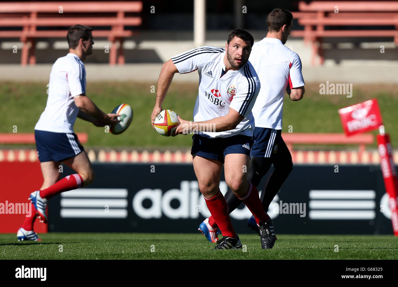 Alex Corbisiero von British und Irish Lions während der Trainingseinheit im North Sydney Oval, Sydney in Australien. Stockfoto