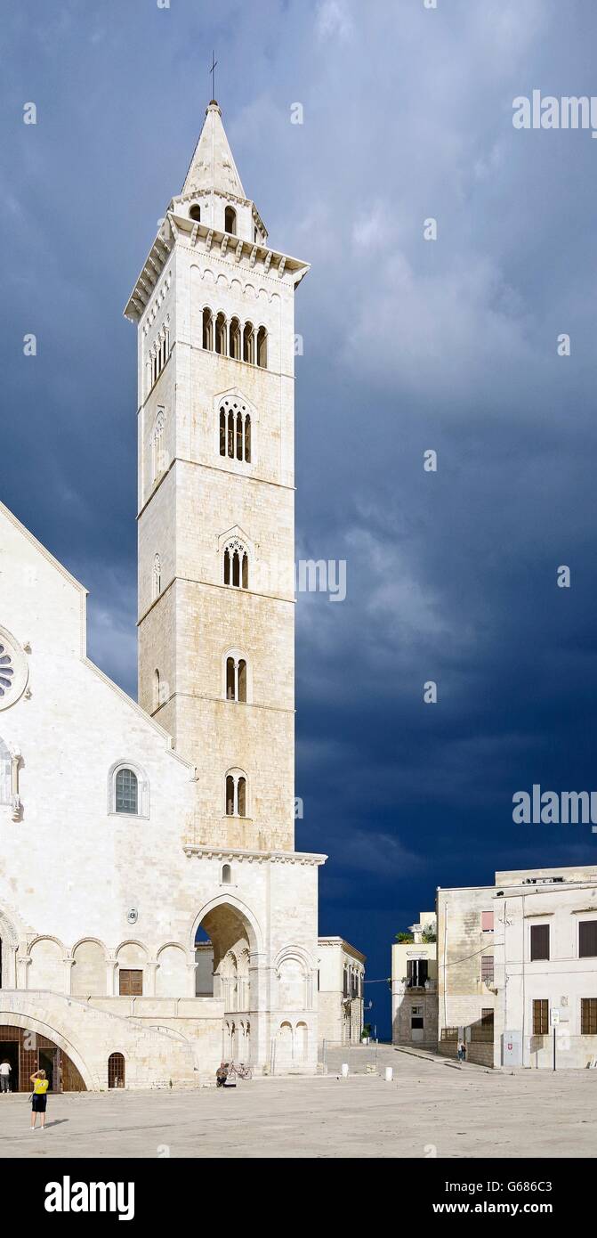 Romanische Kathedrale Trani, Apulien, Italien, Sturm Stockfoto