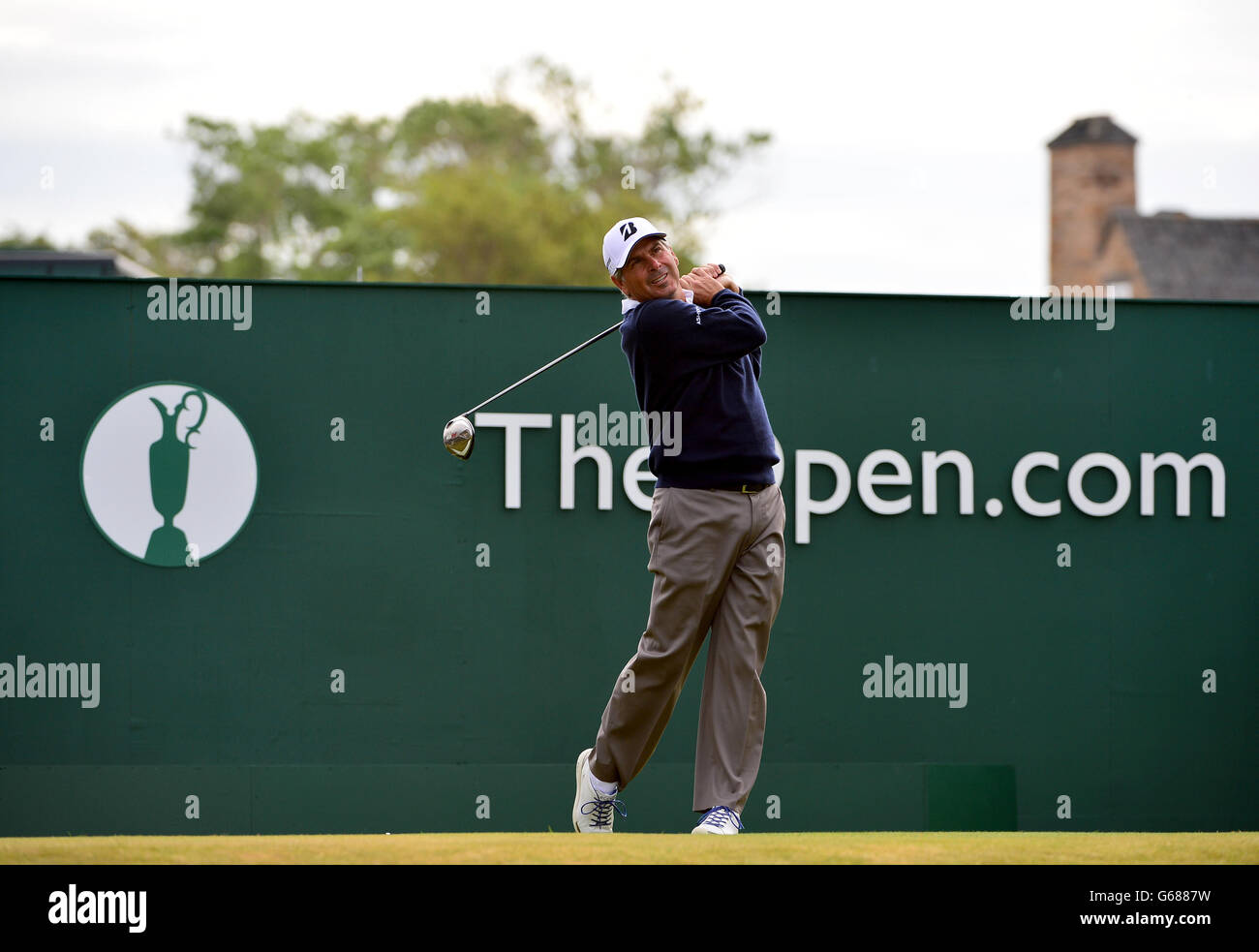US-Fred koppelt T-Shirts des 1. Tages eine der Open Championship 2013 im Muirfield Golf Club, East Lothian Stockfoto