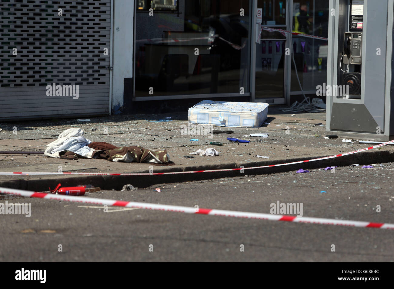 Tödliche Feuer in Heston Stockfoto
