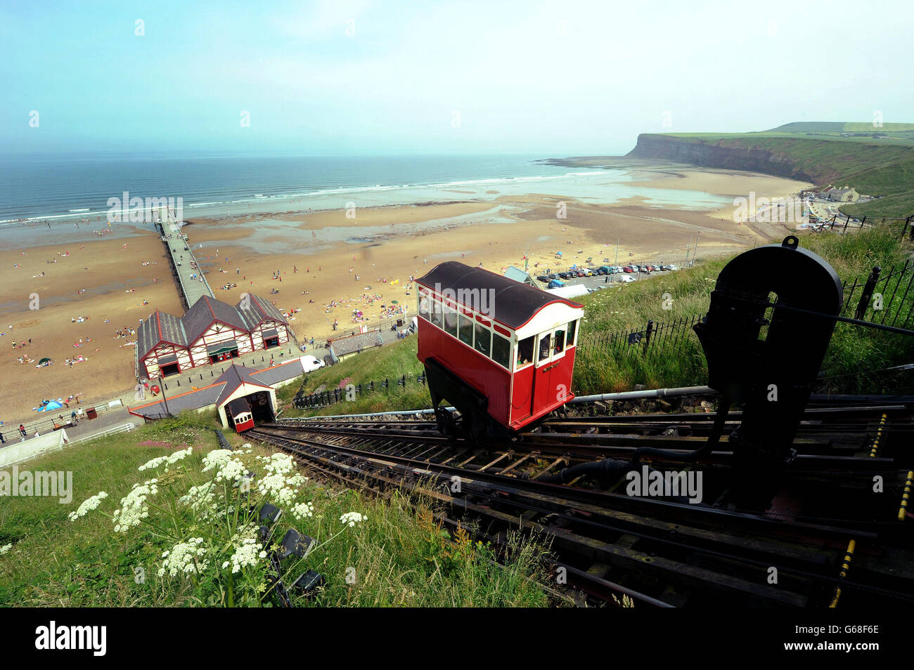 Sommerwetter - Saltburn-by-the-Sea Stockfoto