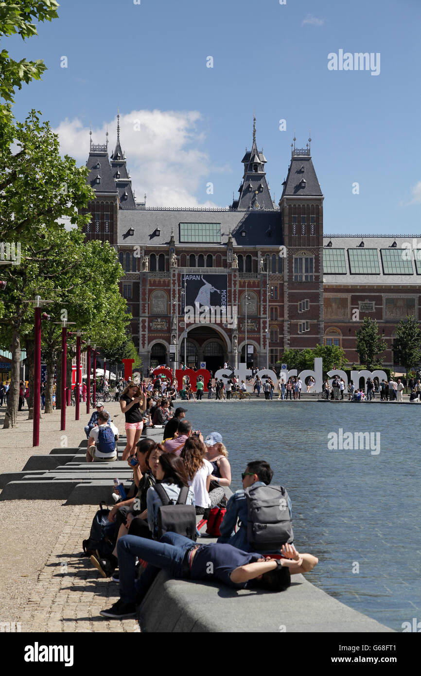 Ich bin Amsterdamer Rijksmuseum Amsterdam Stockfoto
