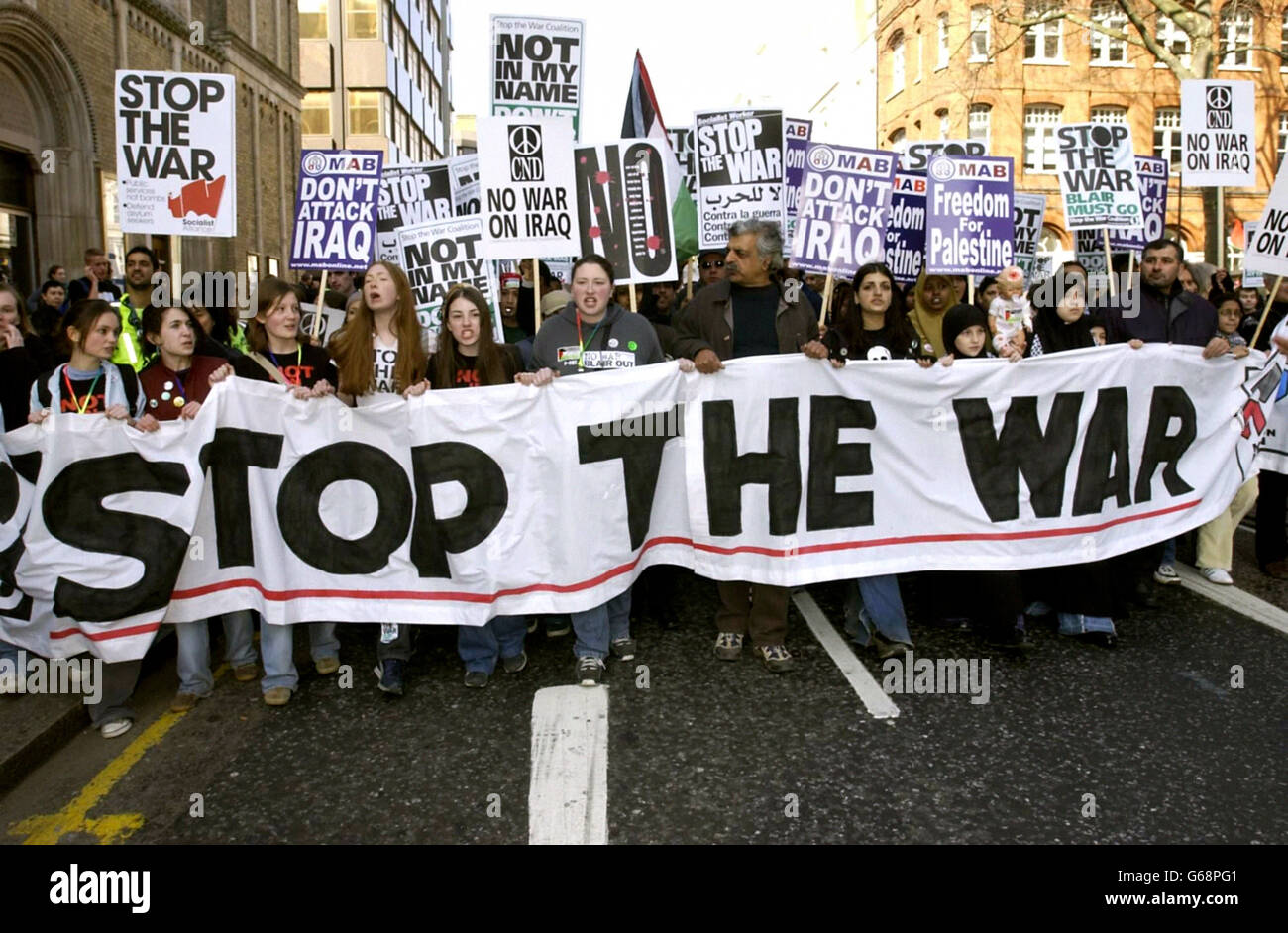 Anti-Irak-Krieg-Demo Stockfoto