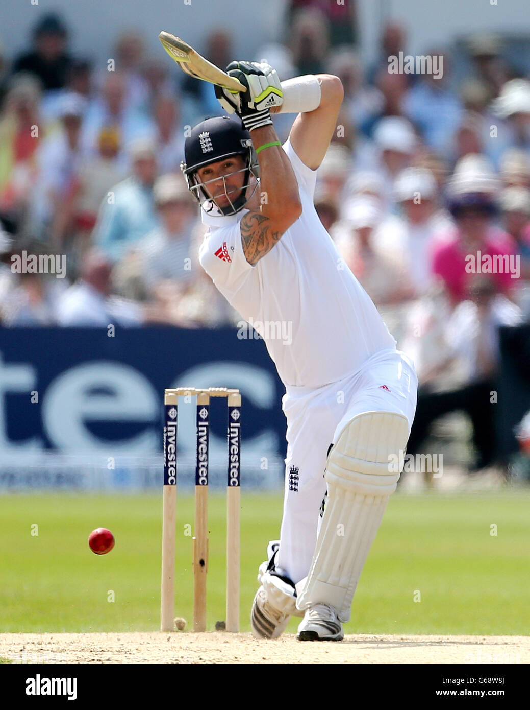 Cricket - erster Investec Ashes Test - England gegen Australien - Tag drei - Trent Bridge. Kevin Pietersen, Englands, am dritten Tag des ersten Investec Ashes Test-Spiels in Trent Bridge, Nottingham. Stockfoto
