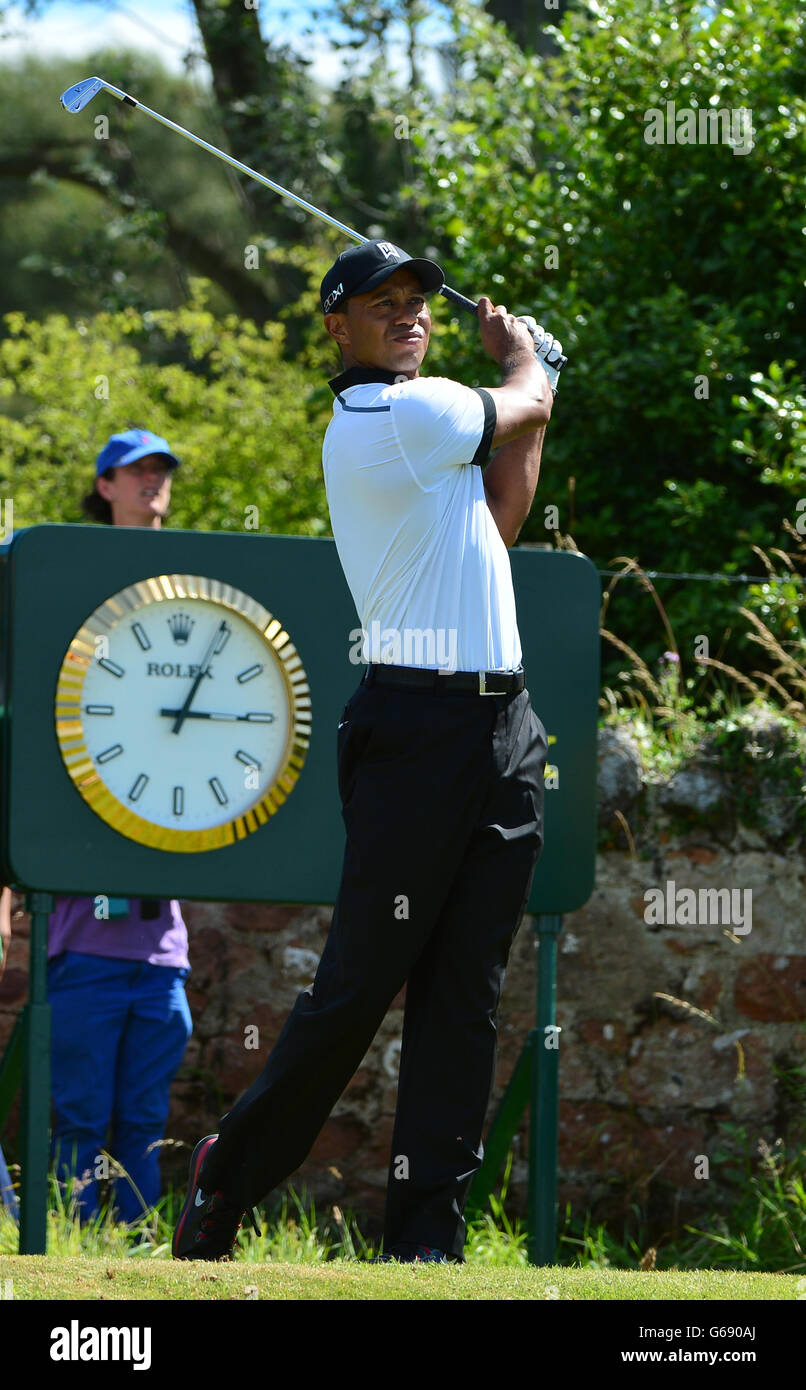 Golf - The Open Championship 2013 - Tag 1 - Muirfield Golf Club. USA's Tiger Woods am ersten Tag der Open Championship 2013 im Muirfield Golf Club, East Lothian Stockfoto