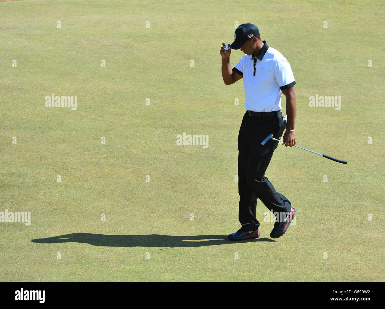 Golf - The Open Championship 2013 - Tag 1 - Muirfield Golf Club. USA's Tiger Woods am ersten Tag der Open Championship 2013 im Muirfield Golf Club, East Lothian Stockfoto