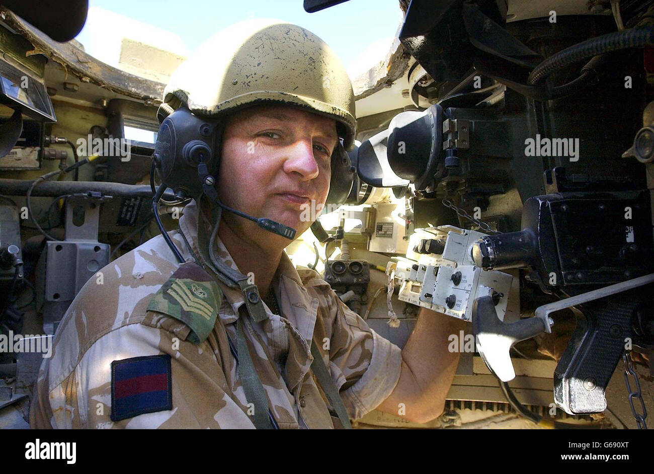 Corporal Mick Flynn in Kuwait. Stockfoto