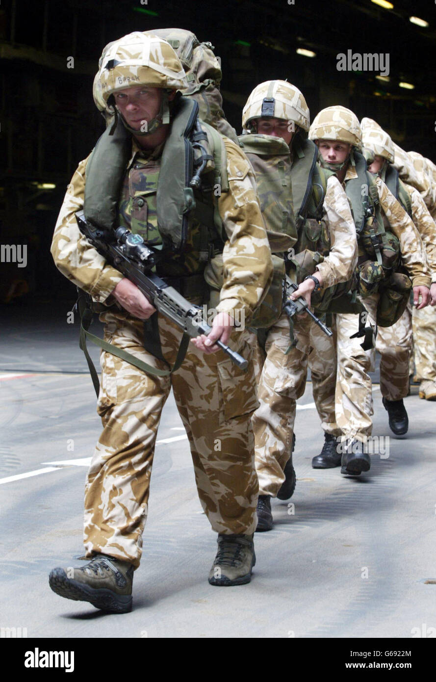 Royal Marines - HMS Ocean Stockfoto