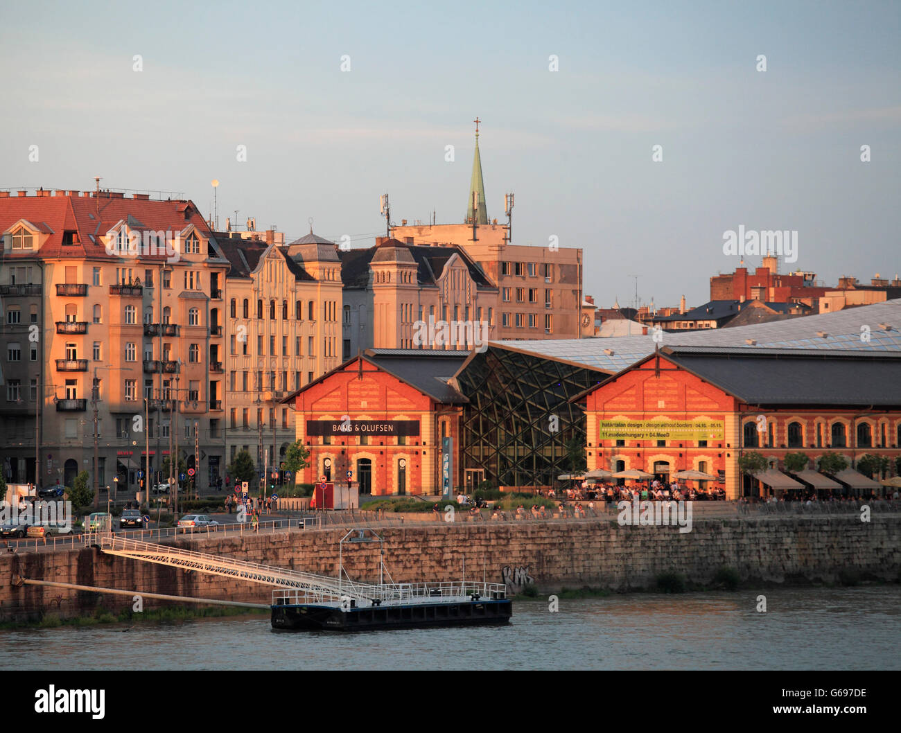 Ungarn Budapest neueste Tér Bálna Donau Stockfoto