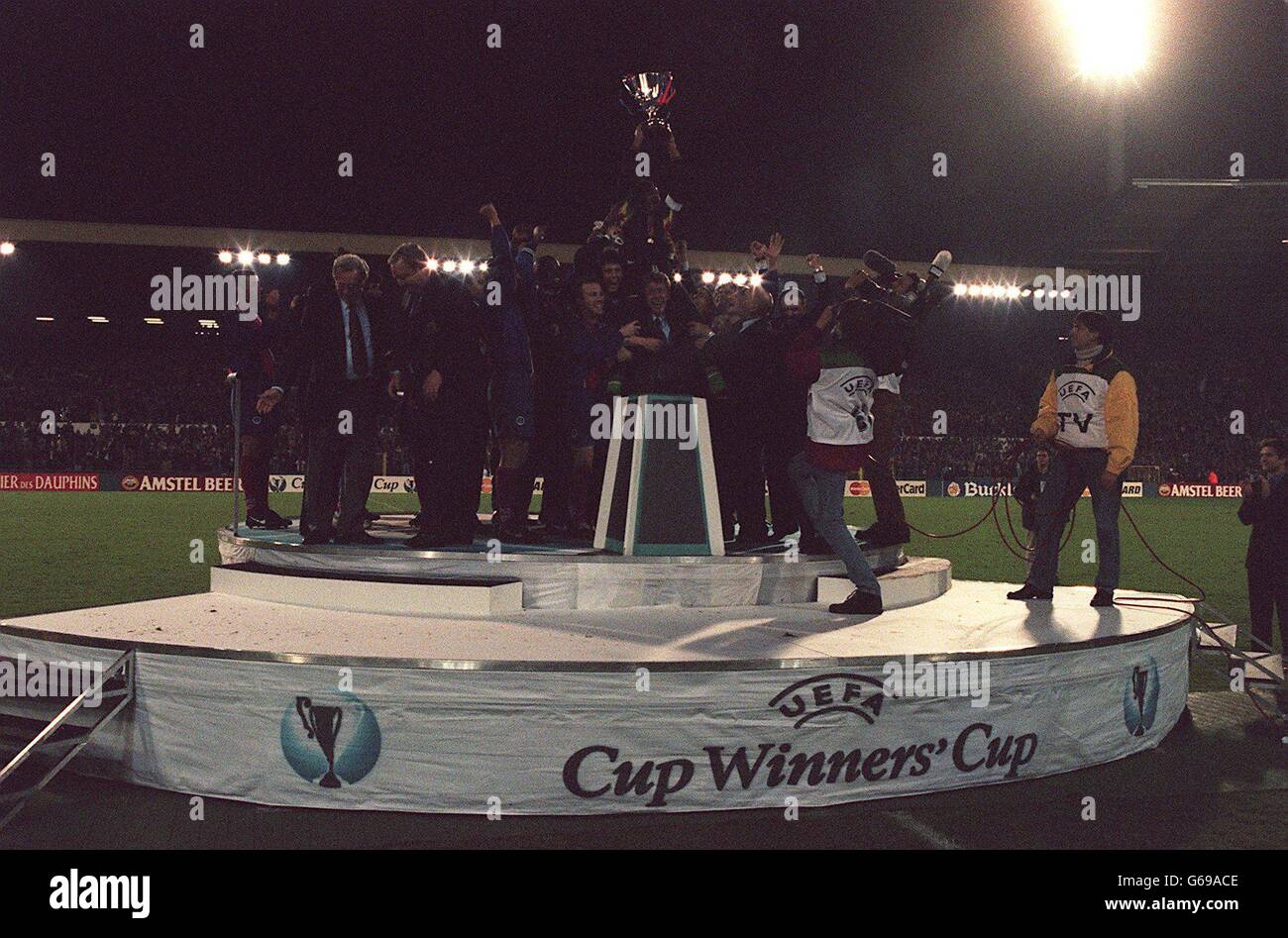 1996 UEFA CUP Sieger Europacup-Finale - PARIS Saint-GERMAIN V SK RAPID Wien Stockfoto
