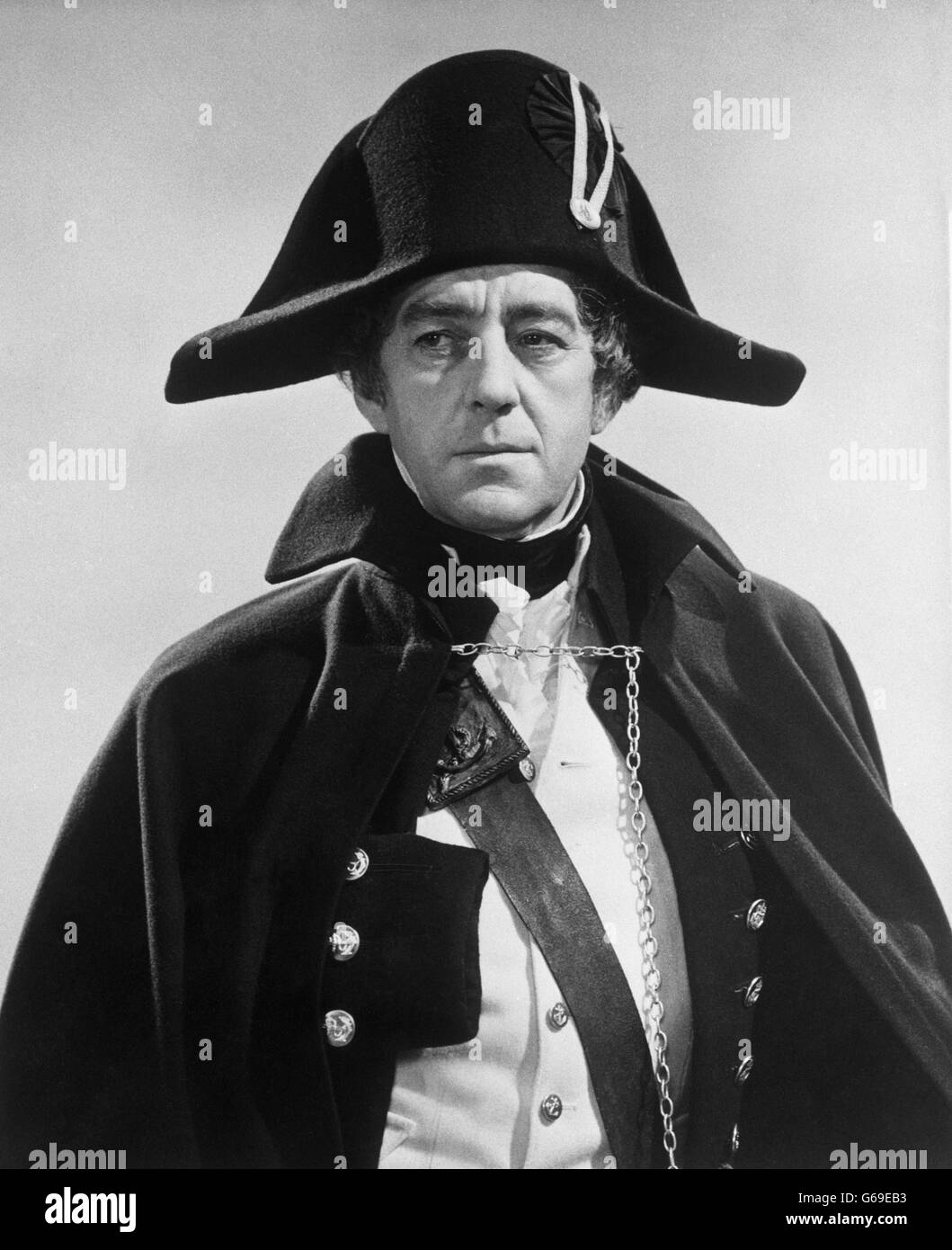 Schauspieler Alec Guinness als Marineoffizier für den Film HMS Defiant, eine John Brabourne Produktion für Columbia Picturs. Stockfoto