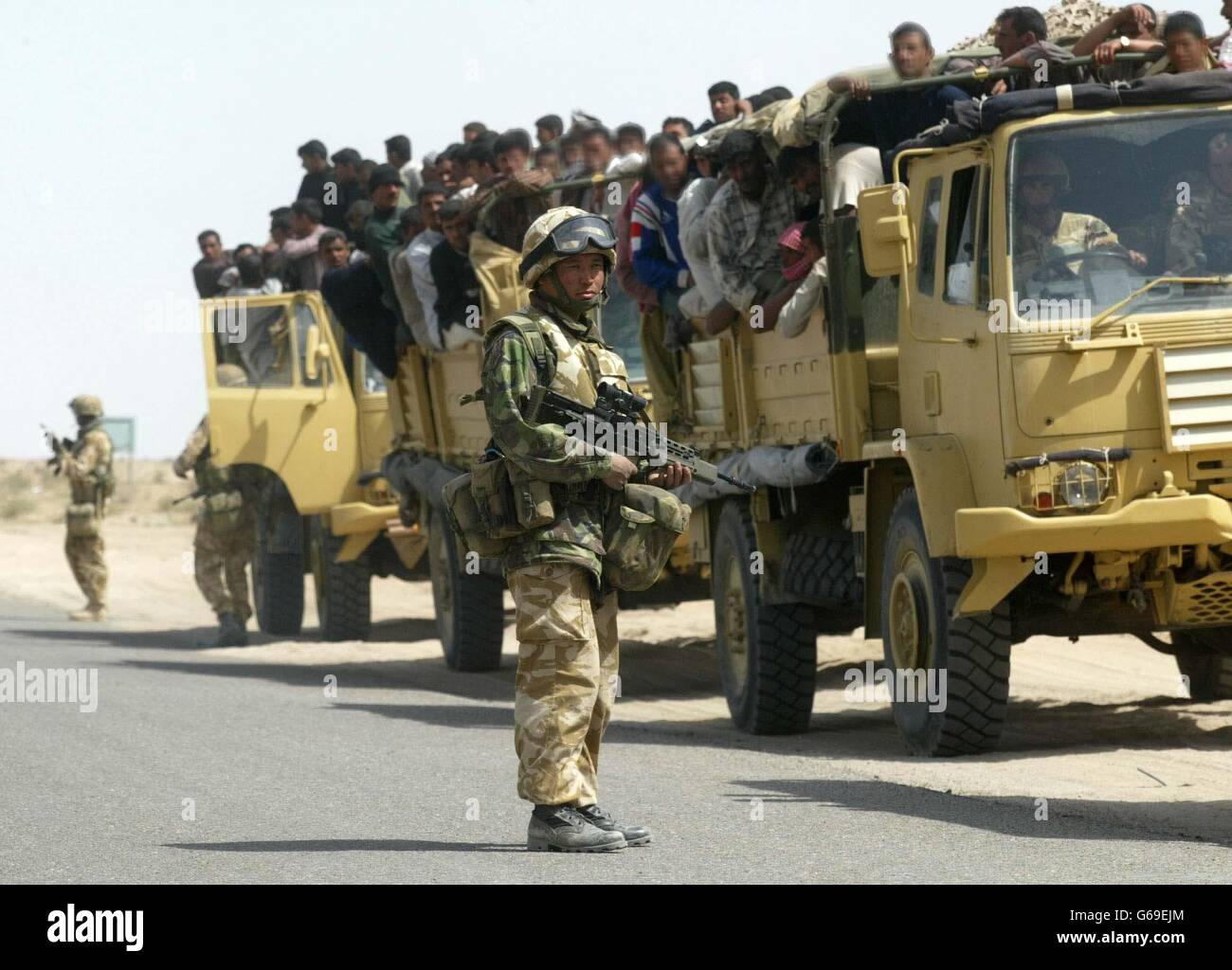 Kriegsgefangene im Irak Stockfoto
