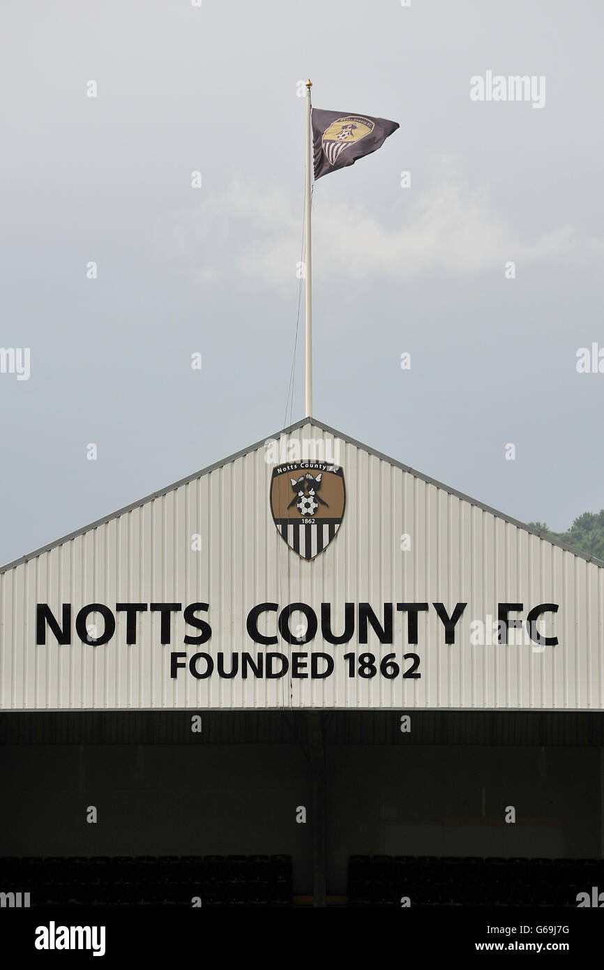 Fußball - vor der Saison freundlich - Notts County / Rayo Vallecano - Meadow Lane. Eine allgemeine Ansicht der Stände in der Meadow Lane Stockfoto