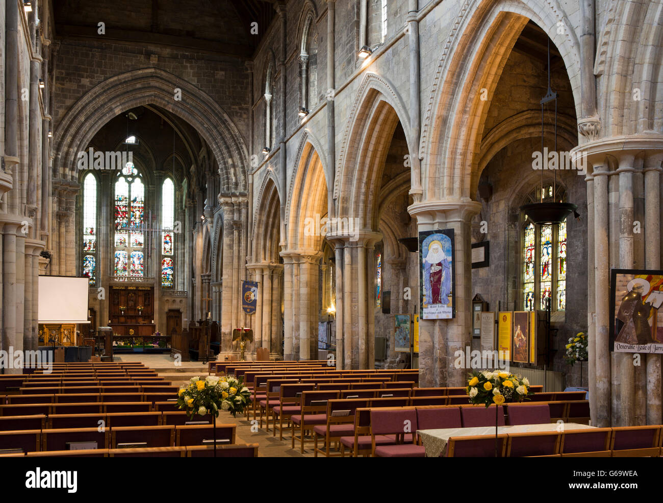 UK, County Durham, Hartlepool Landzunge St Hilda Kirche, Innenraum Stockfoto