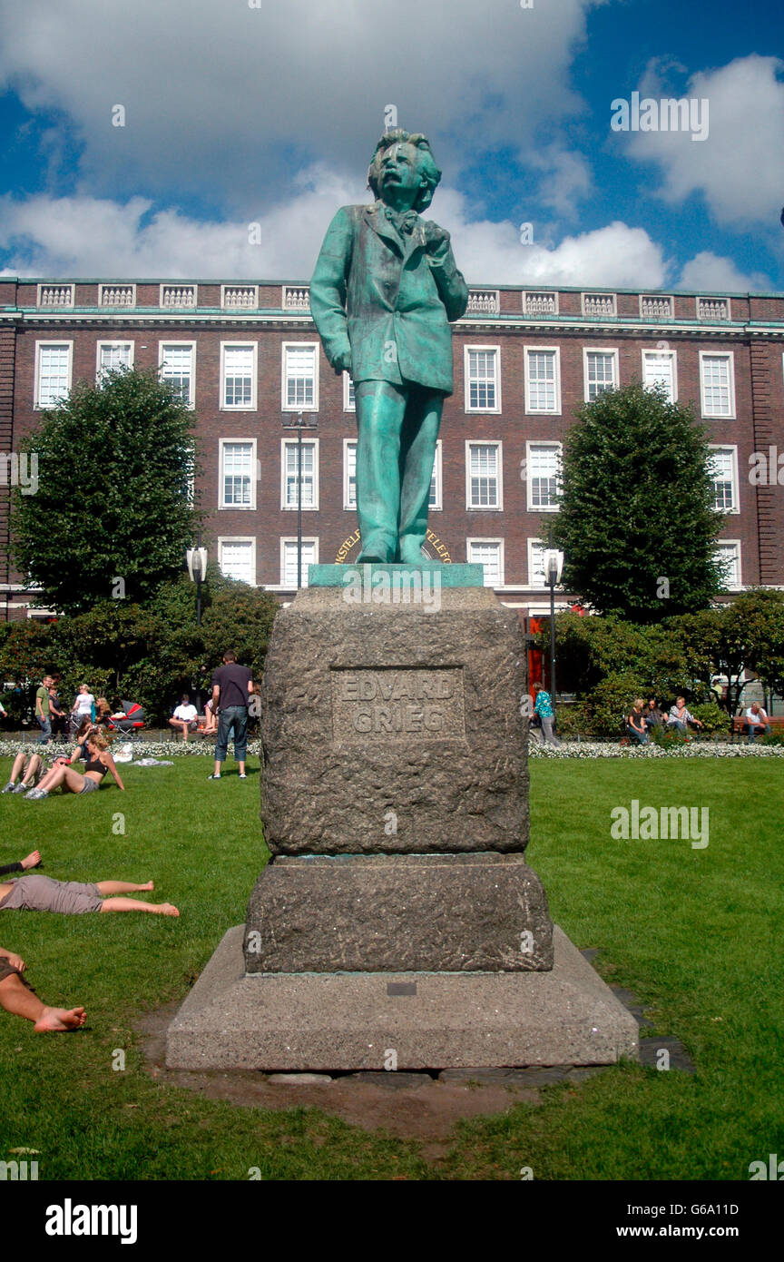 Impressionen - Edvard Grieg-Denkmal, Bergen, Norwegen. Stockfoto