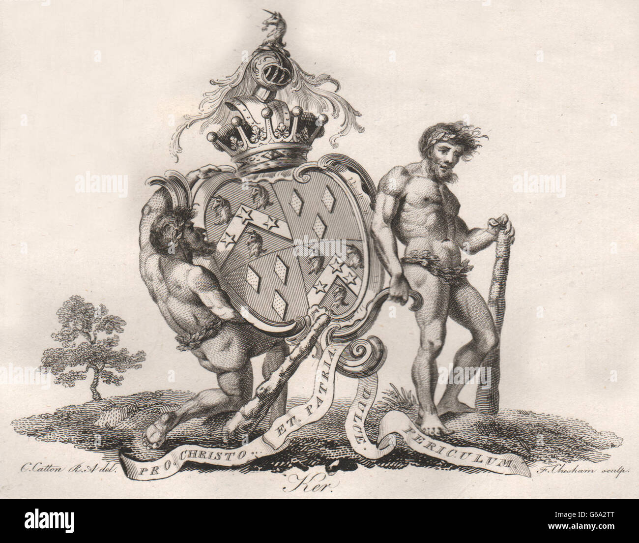 KER: Wappen. Heraldik, antiken Druck 1790 Stockfoto