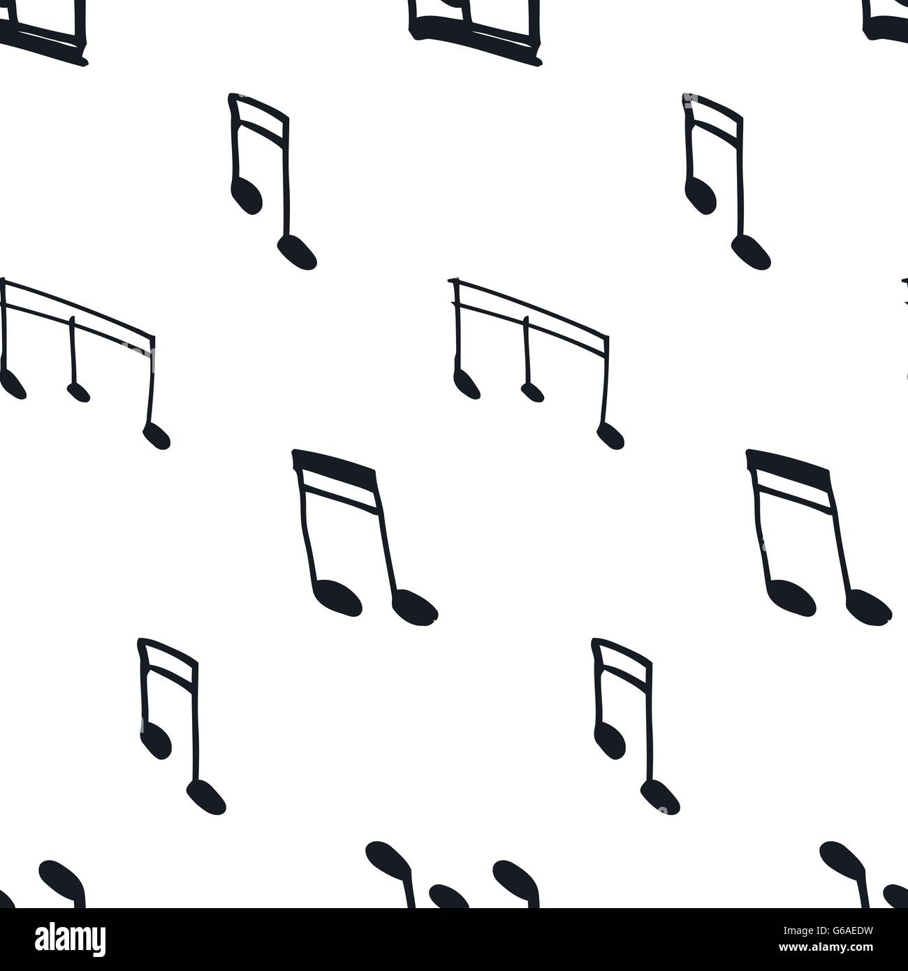 Nahtlose Muster mit Noten Stock Vektor