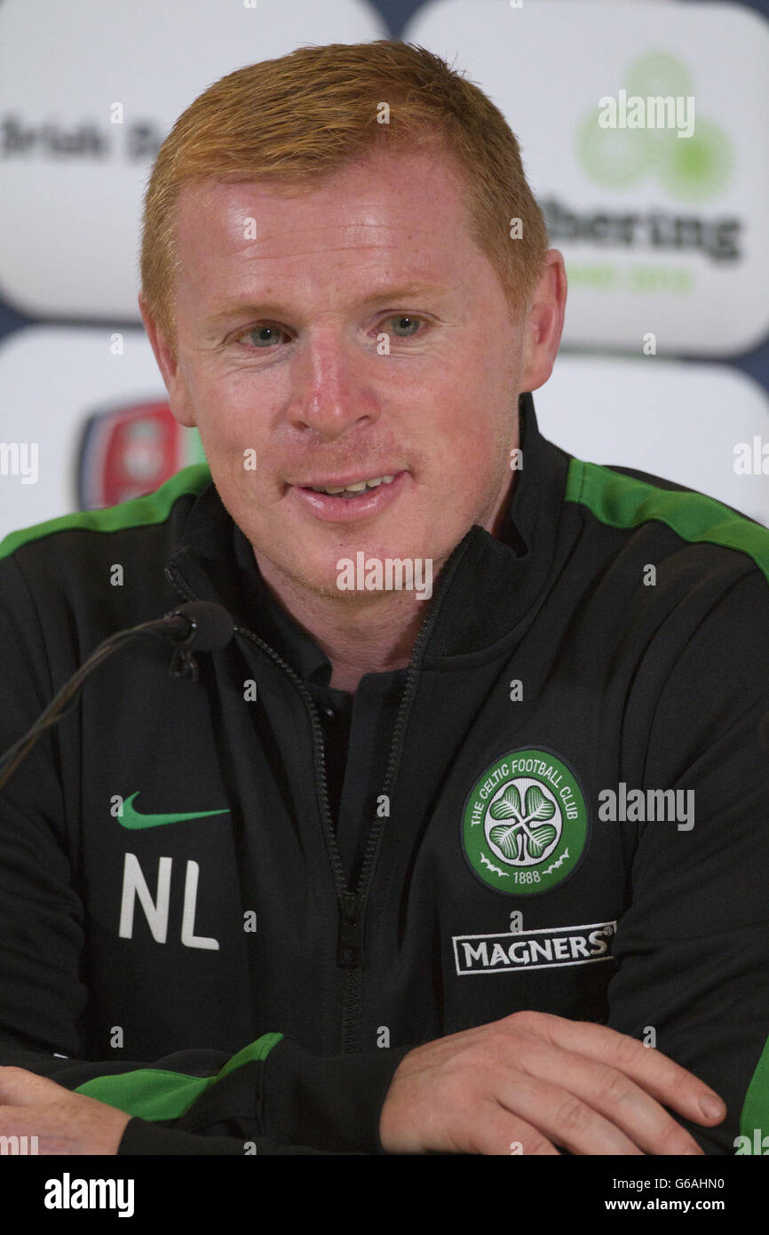 Celtic-Manager Neil Lennon während einer Pressekonferenz nach dem Pre-Season Friendly im Aviva Stadium, Dublin, Irland. Stockfoto