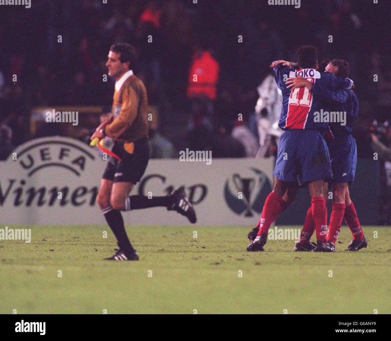 1996 UEFA CUP Sieger Europacup-Finale - PARIS Saint-GERMAIN V SK RAPID Wien Stockfoto