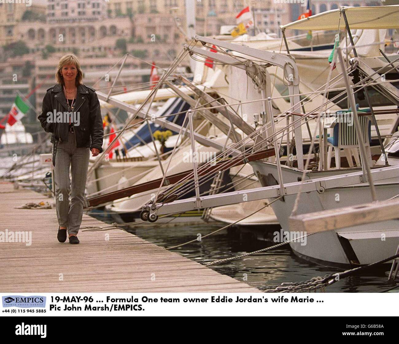 19-MAI-96 ... Die Frau Marie von der Formel-1-Teambesitzerin Eddie Jordan Stockfoto