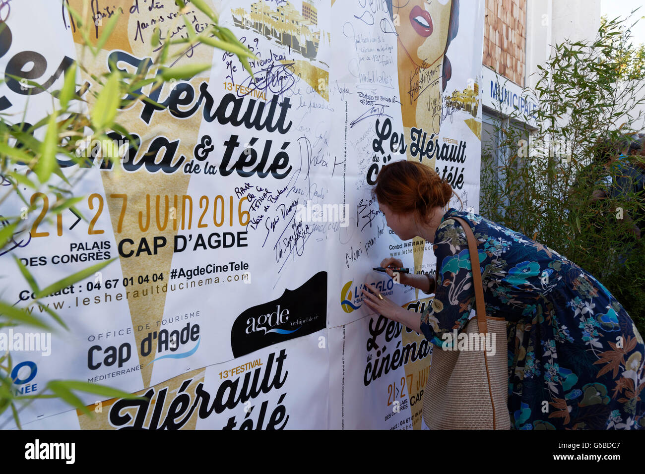 Cap of Agde, Frankreich, 23. Juni 2016. Carolina JURCZAK besucht das Herault Festival of Cinema and TV in Cap of Agde, Frankreich Stockfoto